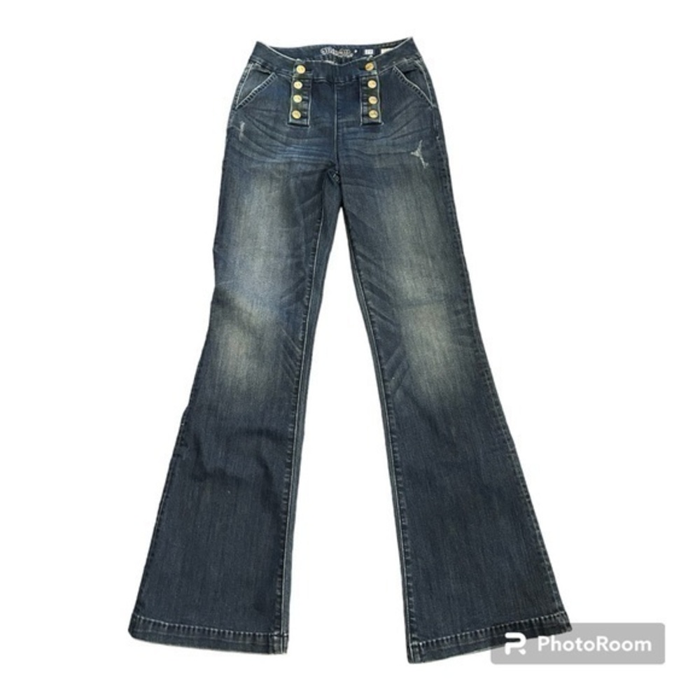 Miss Me sailor front buttons trouser wide leg flare leg jeans 27